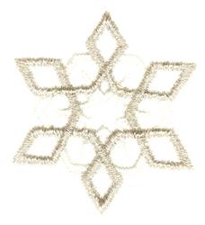 Elegant snowflake with intricate diamond shapes and delicate stitching, perfect for winter decor.