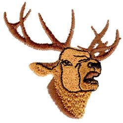 beginner-friendly head machine embroidery pattern - Elk Head for patchwork quilt blocks