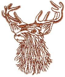 Elk Head - 4x4 reindeer quick stitch embroidery design for patchwork quilt blocks