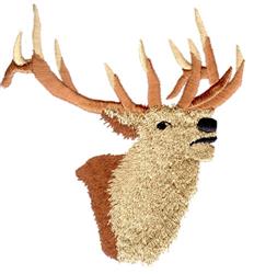 detailed head machine embroidery pattern - Elk Head perfect for kitchen tea towels