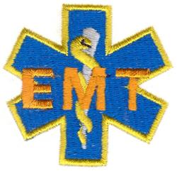 beginner-friendly logo machine embroidery pattern - EMT Logo perfect for kitchen aprons