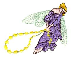 fairy beginner-friendly machine embroidery - Fairy With Vine for reusable tote bags