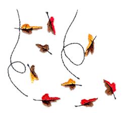 quick stitch autumn tree machine embroidery pattern - Falling Leaves for patchwork quilt blocks