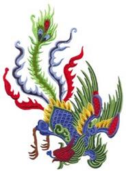 Fantasy Bird - bird detailed machine embroidery design for decorative wall hangings