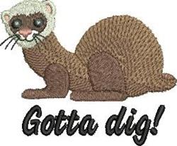 Ferrets Gotta Dig! - 4x4 dig! detailed embroidery design for Kids Clothing