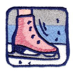 detailed winter skate machine embroidery pattern - Figure Skate for Kids Jackets