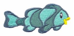 Playful fish in various shades of blue with a bright yellow mouth, showcasing a fun cartoonish style.