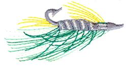 Fishing Fly - 4x4 fly quick stitch machine embroidery design for kitchen tea towels
