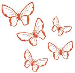 butterfly detailed machine embroidery - Five Floating Butterflies for decorative pillow covers