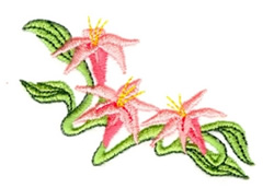 Small Lily Corner Embroidery Design | EmbroideryDesigns.com