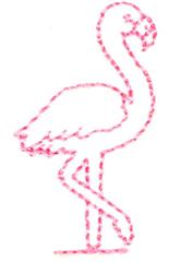Flamingo Outline - 4x4 bird quick stitch embroidery design for reusable tote bags