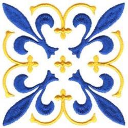 detailed square machine embroidery pattern - Fleur De Lis Square for cute baby onesies