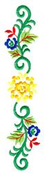 beginner-friendly border machine embroidery pattern - Floral Border for kitchen tea towels