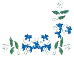 detailed corner machine embroidery pattern - Floral Corner perfect for Home Accents