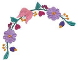 leaf detailed machine embroidery - Floral Corner perfect for decorative pillow covers