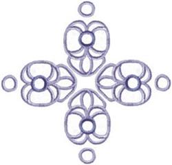 Delicate floral design featuring intricate loops and symmetrical lavender motifs, perfect for quilting projects.