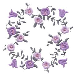 Floral Square - 4x4 leaf beginner-friendly embroidery design for decorative pillow covers