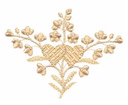 heart detailed machine embroidery - Floral Whitework perfect for patchwork quilt blocks