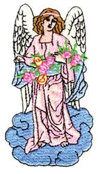 Flower Angel - 5x7 angel detailed embroidery design for decorative pillow covers