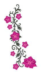 Flower Vine - 5x7 vine detailed machine embroidery design for patchwork quilt blocks