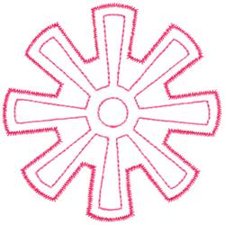Flower Wheel - 4x4 wheel redwork machine embroidery design for patchwork quilt blocks
