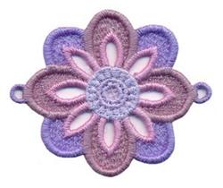 Flower With End Loops - 4x4 loop FSL lace machine embroidery design for kitchen aprons