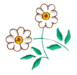 Flowers - 4x4 daisy quick stitch machine embroidery design for kitchen tea towels