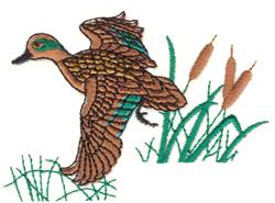 bird beginner-friendly machine embroidery - Flying Duck for patchwork quilt blocks
