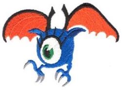 monster detailed machine embroidery - Flying Eye perfect for patchwork quilt blocks