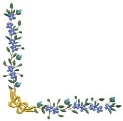 Forget Me Not Border - 5x7 border beginner-friendly embroidery design for patchwork quilt blocks