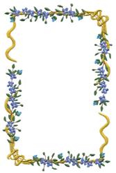 detailed valentine border machine embroidery pattern - Forget Me Not Border for decorative pillow covers