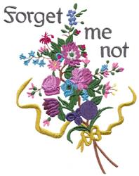 detailed valentine not machine embroidery pattern - Forget Me Not for decorative pillow covers