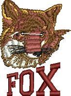 Realistic fox head with detailed brown and tan colors, expressive eyes, and bold red 'FOX' text below.