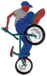 Freestyle Biker - 5x7 biker detailed embroidery design for decorative pillow covers