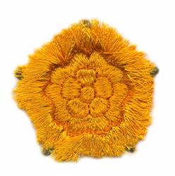 sunflower beginner-friendly machine embroidery - Fringed Flower for Garden Aprons