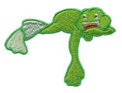 beanbag beginner-friendly machine embroidery - Frog Beanbag for reusable tote bags