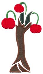 Fruit Tree Applique - 5x7 tree applique embroidery design for outdoor garden flags