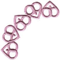 FSL hearts in soft pink, arranged in a gentle curve with clear outlines, perfect for Valentine's Day decor.