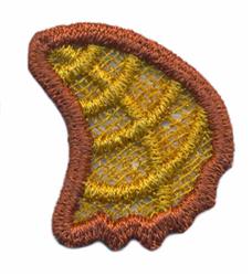 FSL leaf decoration with vibrant yellow stitching, rich brown outline, and playful texture for fall decor.