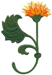 Gaillardia - 4x4 leaf beginner-friendly embroidery design for patchwork quilt blocks