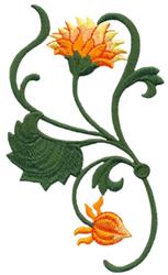 Gaillardia - 5x7 leaf detailed machine embroidery design for decorative pillow covers