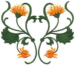 detailed leaf machine embroidery pattern - Gaillardia perfect for kitchen aprons