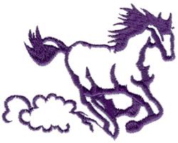 beginner-friendly horse machine embroidery pattern - Galloping Horse for Backpacks