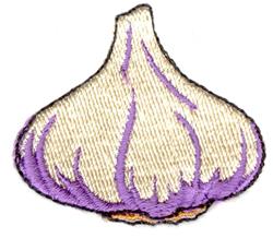 beginner-friendly bulb machine embroidery pattern - Garlic Bulb for kitchen tea towels