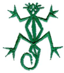Playful green gecko with dynamic lines and a textured look, ideal for casual pillows and tote bags.