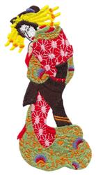 Geisha - 5x7 geisha detailed machine embroidery design perfect for Themed Decor