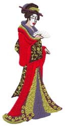 detailed easter geisha machine embroidery pattern - Geisha for decorative pillow covers