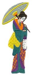 geisha detailed machine digital embroidery - Geisha perfect for patchwork quilt blocks