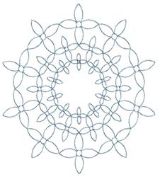 Geometric mandala design featuring a detailed symmetrical circular pattern with floral motifs and elegant negative space, ide