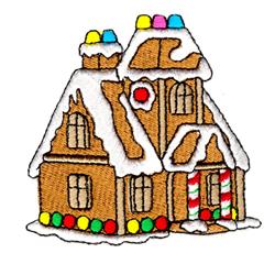 Gingerbread House - 4x4 gingerbread man detailed embroidery design for kitchen tea towels